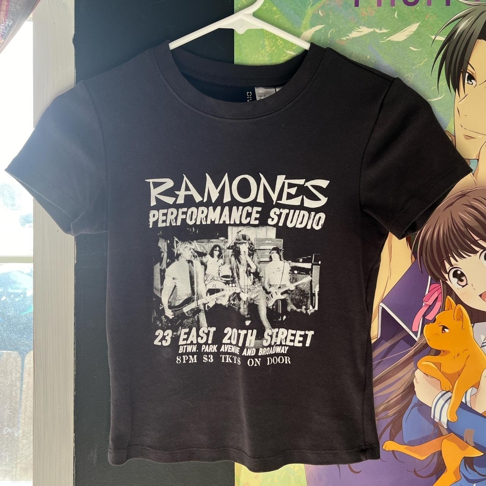 H&M Black Ramones Performance Studio Baby Tee
